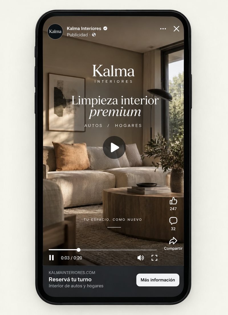 Ejemplo de anuncio en video para Meta Ads